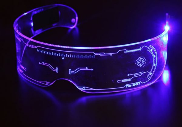 blue Clear LED multi-color glasses