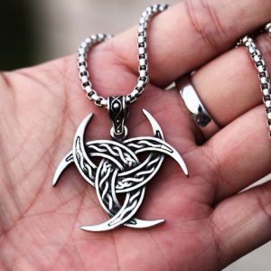 Celtic crescent moon necklace