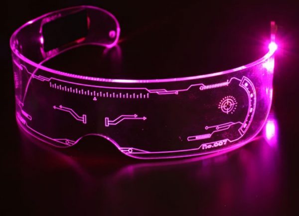 Clear LED multi-color glasses pink light